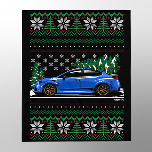 Ugly Christmas Blanket - Subaru WRX