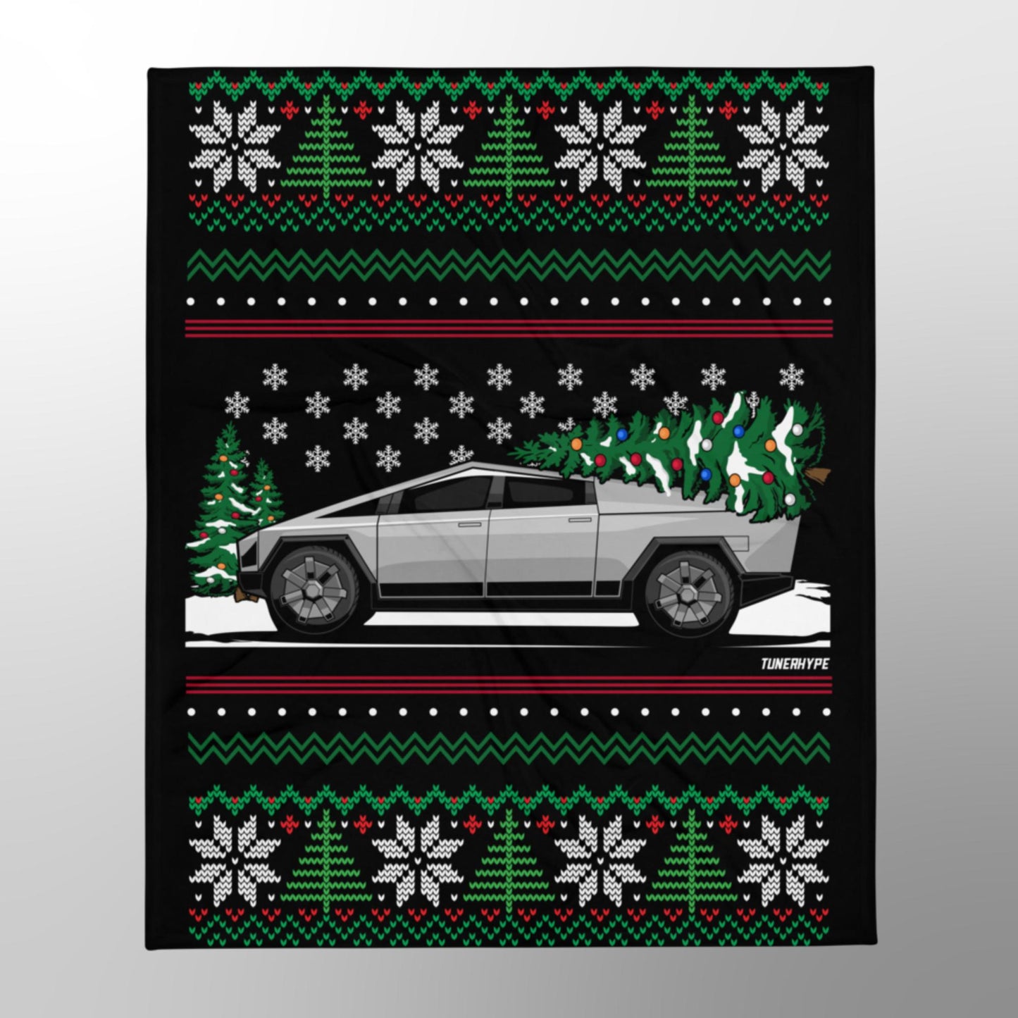 tesla cybertruck gift blanket sweater ugly christmas 