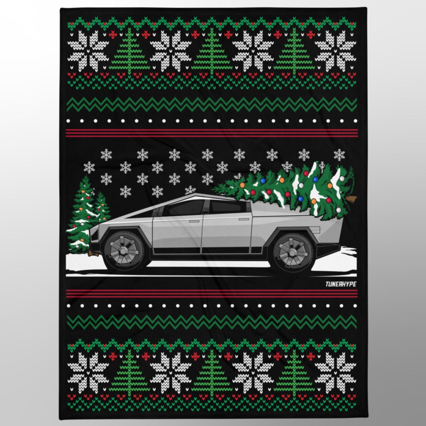 tesla cybertruck gift blanket sweater ugly christmas  02