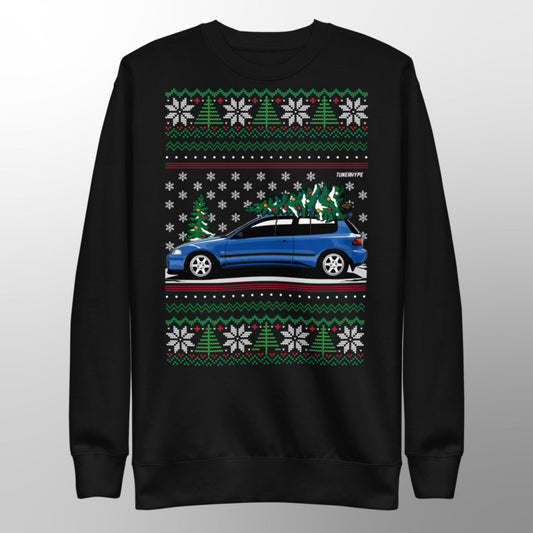 Ugly Christmas Sweater - Honda Civic EG on Volks