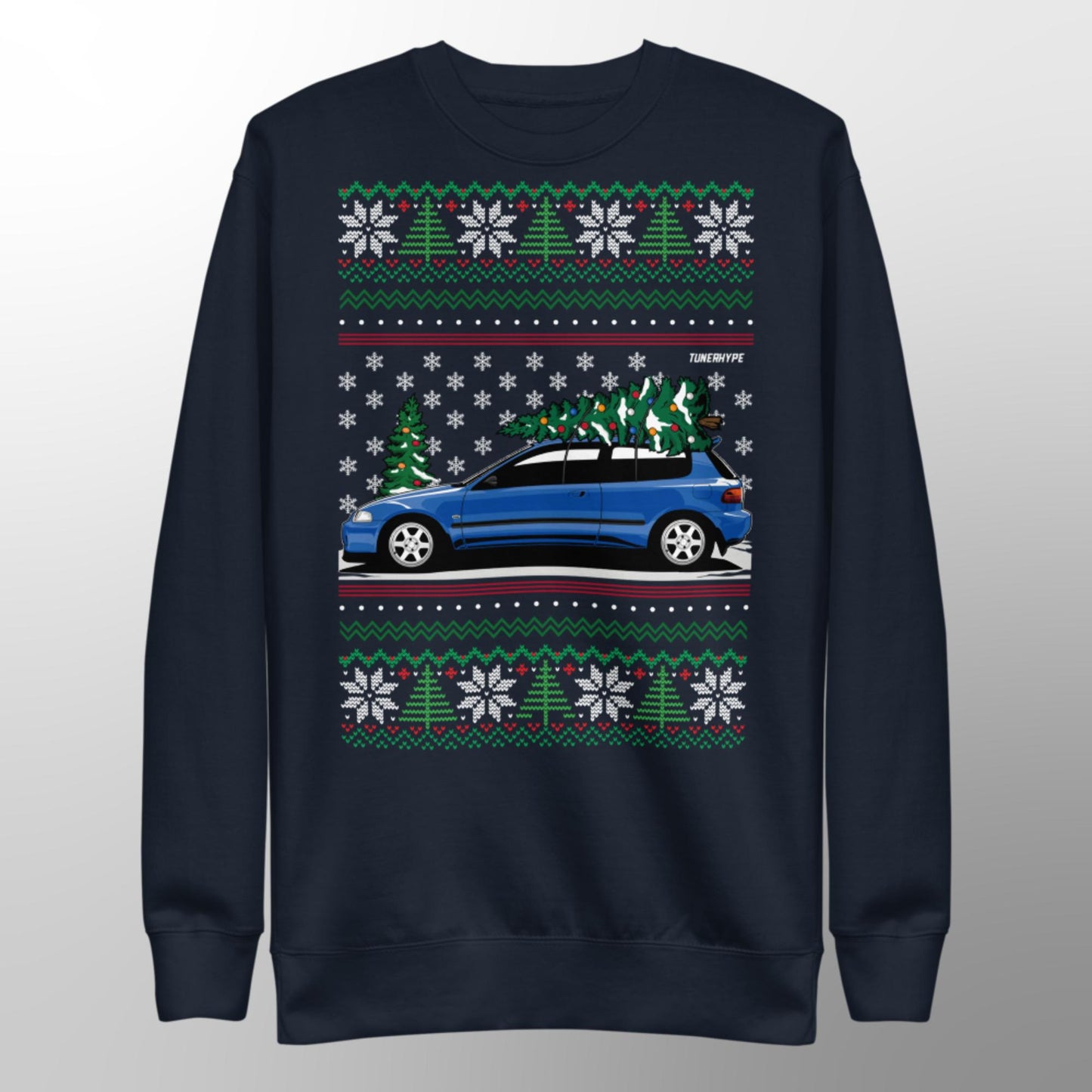 Ugly Christmas Sweater - Honda Civic EG on Volks